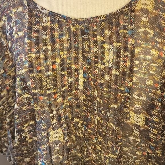 RVCA NeW Campeche Dolman Oversized Sheer Scoop Neck Pintuck Tunic Top Sz XS - Picture 9 of 9